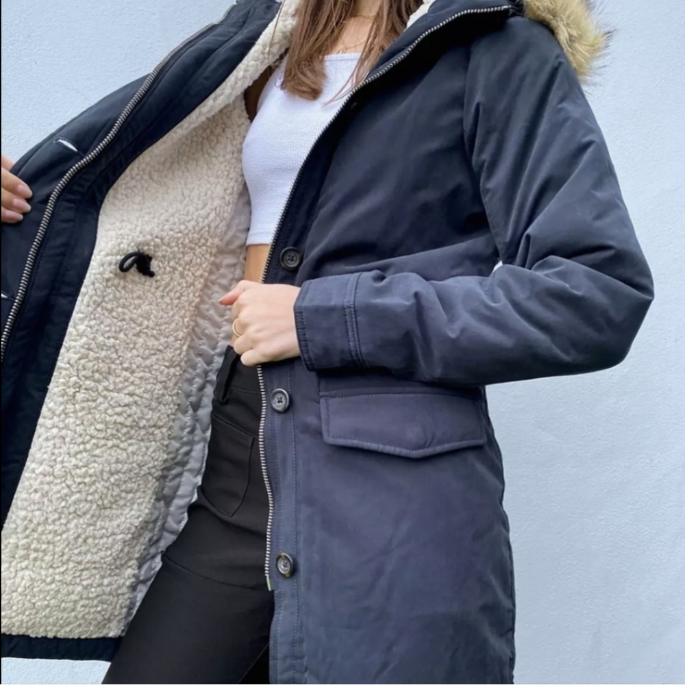 Abercrombie and Fitch Sherpa Lined Military Jacket